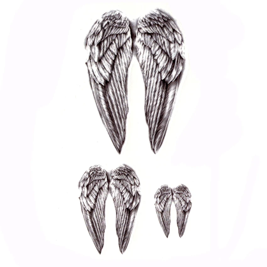 Временная татуировка Angel wings водонепроницаемая для мужчин Харадзюку|sleeve tatoo|temporary