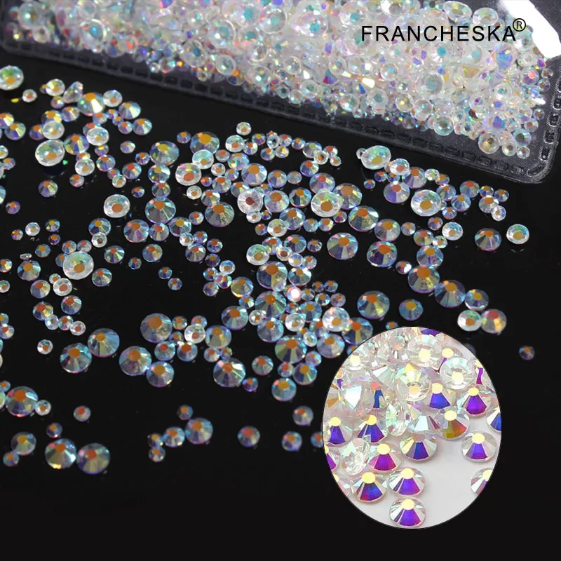 Francheska SS3 SS4 не горячая фиксация кристалла стеклянные фальшивые бриллианты Flatback для 3D украшение для ногтей ozdoby сделать paznokc lakiery hybrydowe