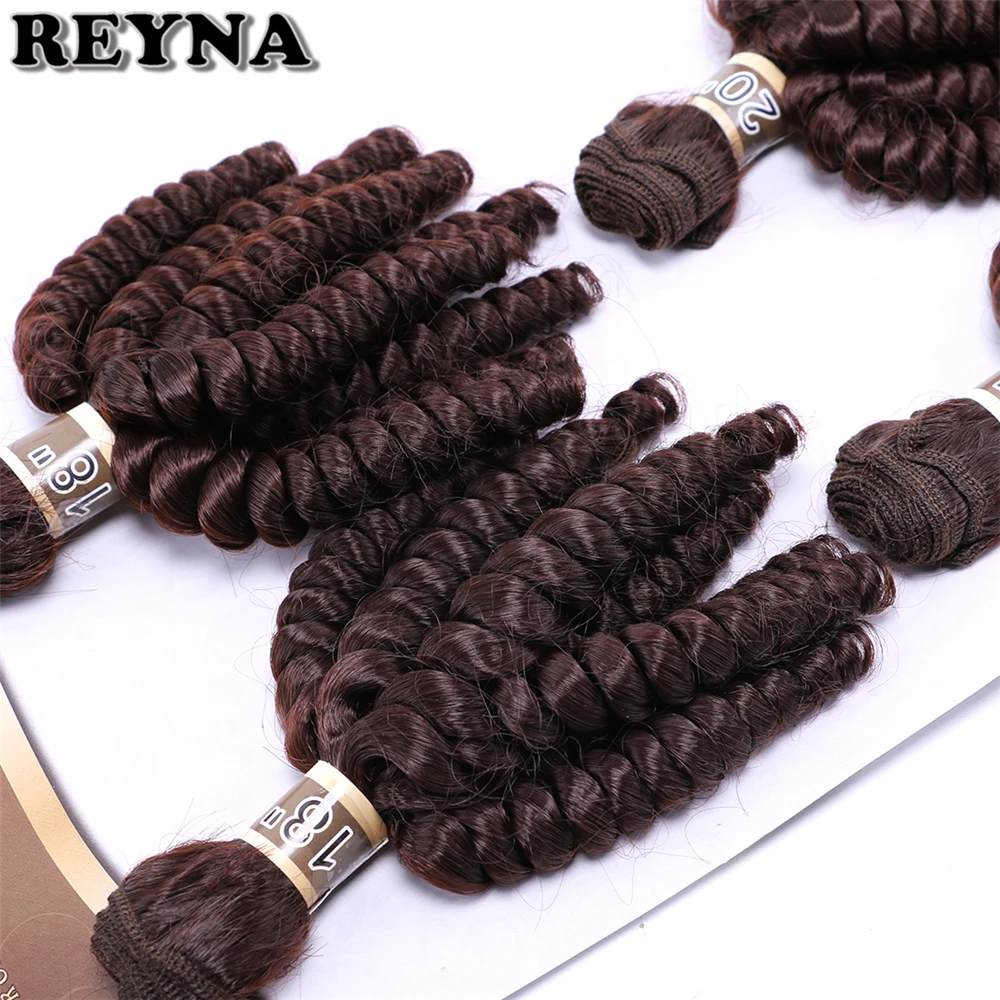 REYNA 4 шт./партия Funmi черный цвет синтетические волосы для наращивания вьющиеся термостойкие волосы пряди для женщин