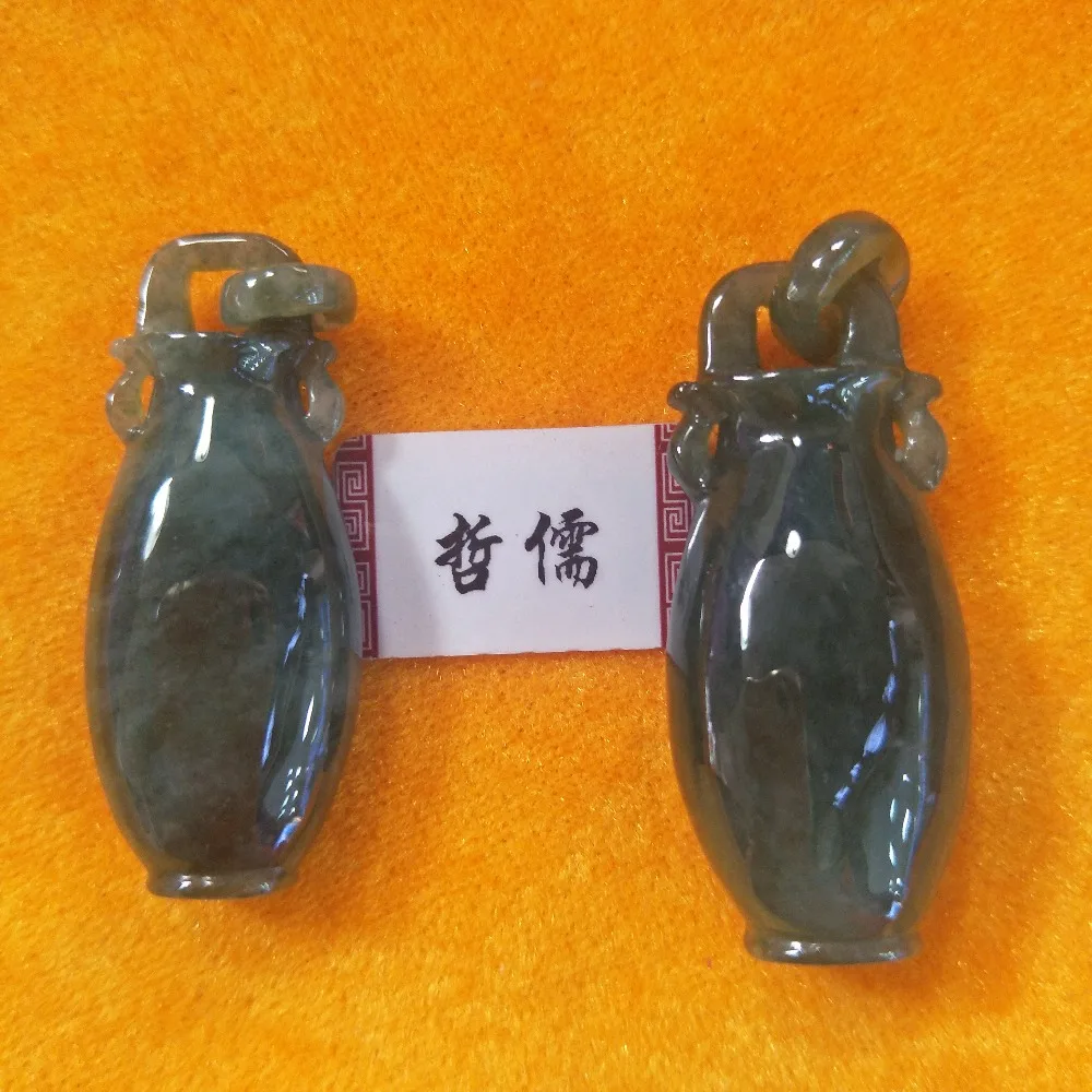 Подвеска из натурального ядеита темно зеленая подвеска в виде вазы отправка