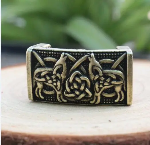 Ancient bronze 1 шт. викинговый шарик селт браслет волк аксессуары внутренний диаметр 6x12 мм - Цвет: Ancient bronze