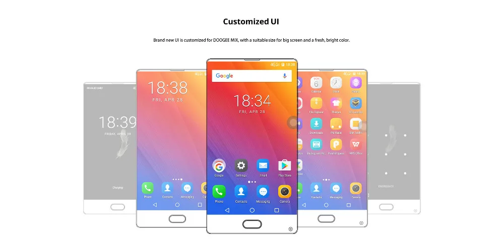Оригинальный DOOGEE MIX 4G LTE Безель Безумный 5 ''Android 7 0 6 ГБ 64 Гб Восьмиядерный 16MP + 8MP