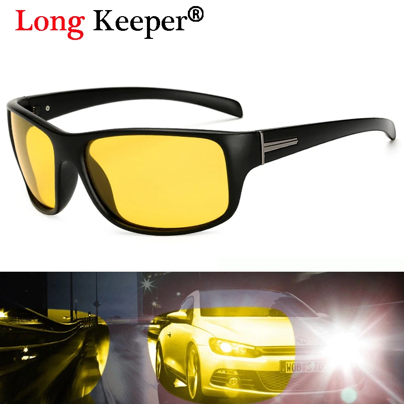 

Long Keeper Sunglasses Men Women Driving Night Vision Polarized Goggles Sun Glasses Yellow Lens Anti Glare Eyewear Eyeglasses