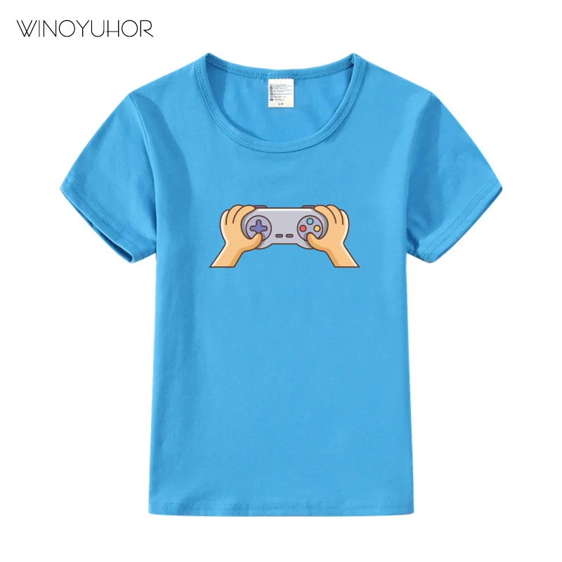 

2020 New Playing Game Boys T Shirt Kids Summer Clothes Children Game T-shirt Girls Cartoon Tops Tees 2-9 Years
