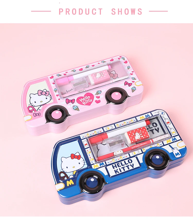 Topsthink Хелло Китти Hello kitty чехол металлический автобус пенал для карандашей с белой доской карандаши набор канцелярских принадлежностей