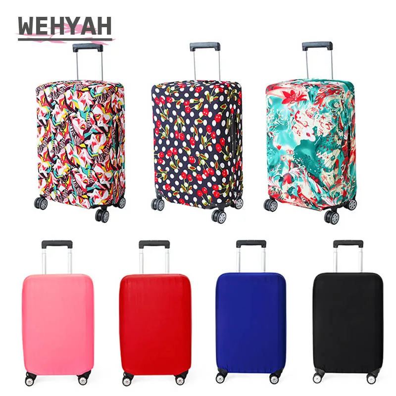 Wehyah Stretch Luggage Cover Suitcase Covers Travel Accessories Printed Striped Dust Cover 18''-20'' Protective Case Solid ZY133