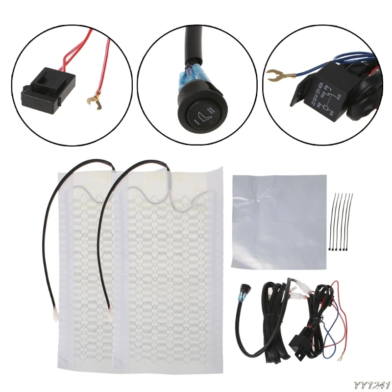 Tirol NEW 1 Seat 12V Universal Carbon Fiber High/Low Round Switch Car Heated Pads- G6KC | Автомобили и мотоциклы