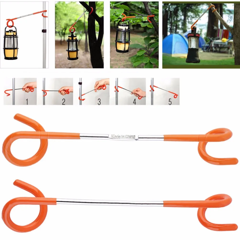 

2-way Lantern Light Lamp Hanger Tent Pole Hook Post Outdoor Camping
