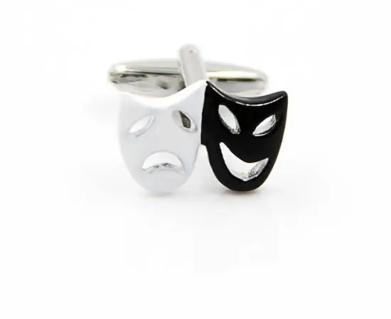 10 пар/лот для гальванического меднения черный и белый улыбка Cry Маска Запонки 3D