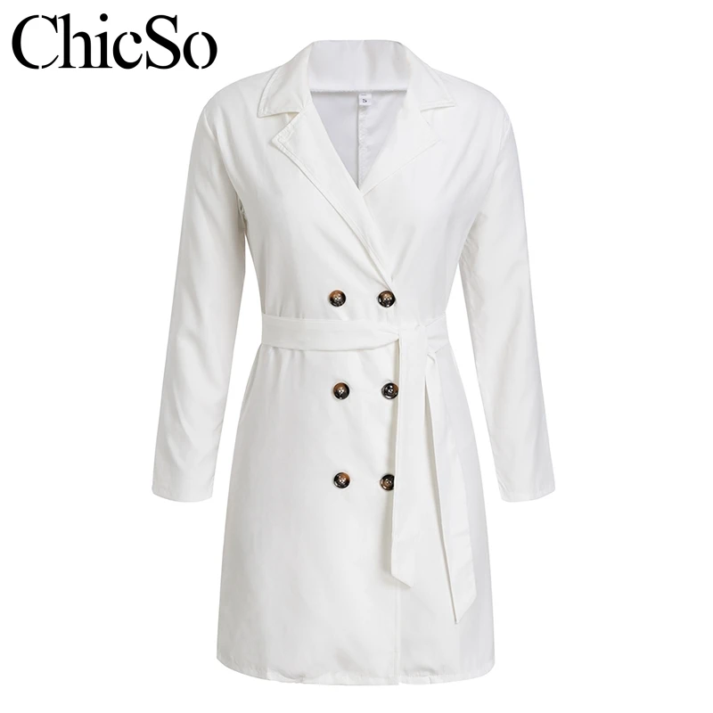 Женский блейзер MissyChilli белый с двумя кнопками и длинным рукавом повседневный