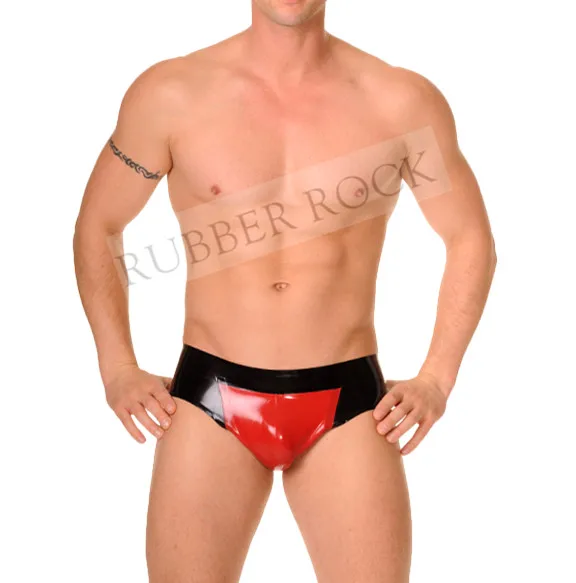 Сексуальные латексные контрастные трусы латексное резиновое нижнее белье