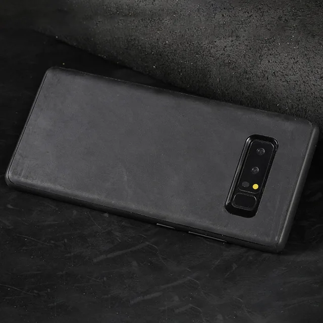 LANGSIDI чехол для телефона из натуральной кожи для samsung Galaxy s10 чехол Crazy Horse кожаная задняя крышка для samsung s10 plus Чехол Чехлы - Цвет: Черный