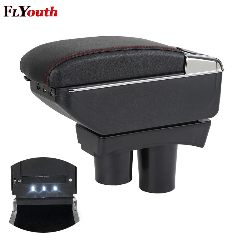Подлокотник коробка для Citroen C-elysee/peugeot 301 2012- usb зарядка светодиодный светильник подлокотник вращающийся центральная консоль коробка для хранения