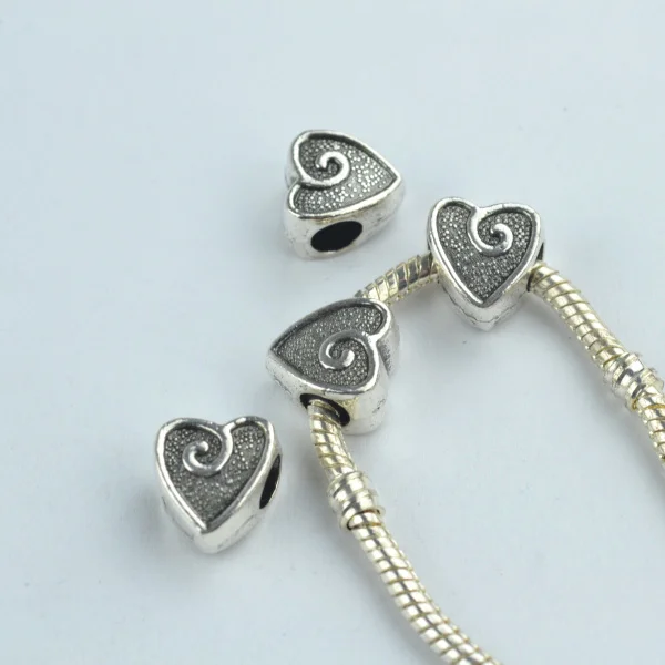 Бусины Из Сплава в форме сердца 10 шт. тибетские серебряные бусины сделай сам для