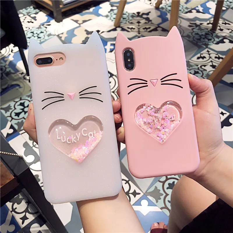 3D милый мультяшный Единорог кошка резиновый чехол для iPhone 5S 5C 6 6S Plus 7 7Plus чехол s Мягкий силиконовый чехол для iPhone X 8 8 Plus Capa