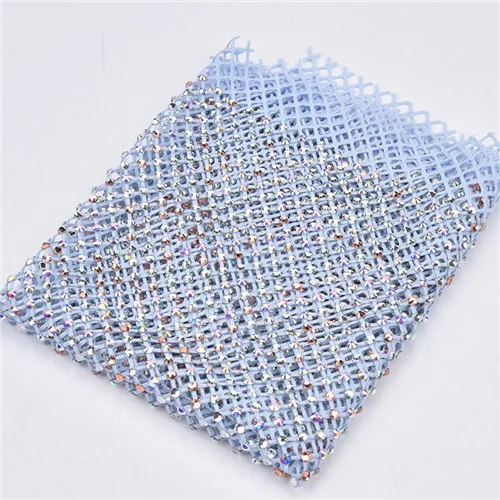 light blue Новые эластичные стразы, сетка 23,5*39 см/лист SS16, стекло, прозрачный кристалл, AB, отделка стразами, свадебное платье, украшение, сумки для обуви, сделай сам - Цвет: light blue