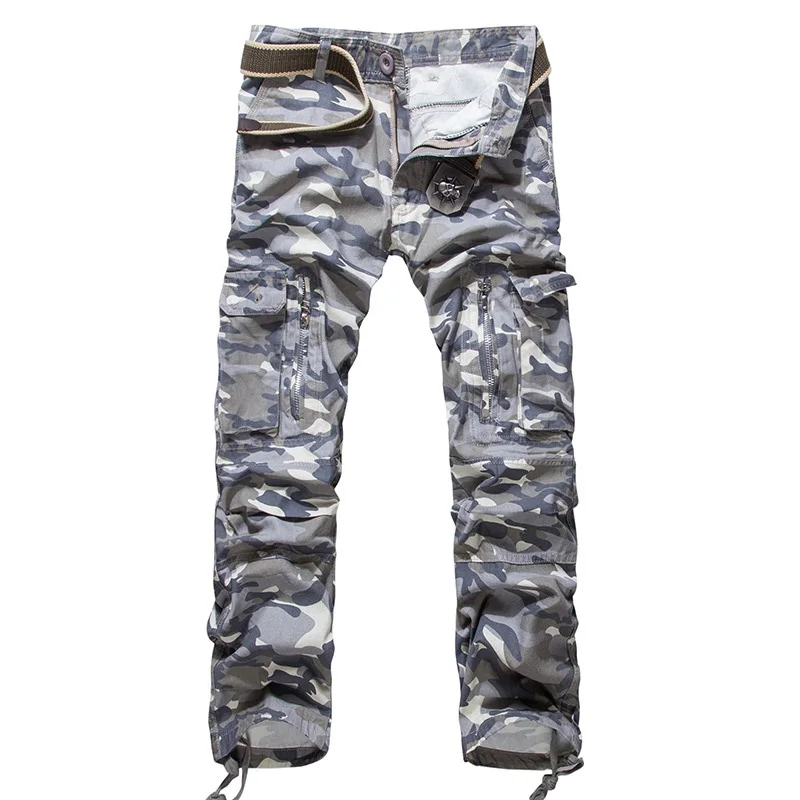 

Men's Cargo Pants Designer Fashion High Quality Multi-pocket Plus Size Cotton Casual Tooling Pants Men Overall 7 Colors AF012