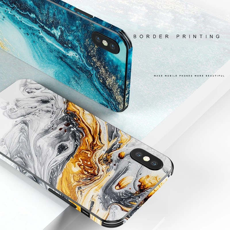 Роскошный чехол из мраморного стекла для iPhone X XS MAX XR XS стеклянный силиконовый чехол для телефона для iPhone 7 8 Plus чехол s для iPhone 6 S 6s