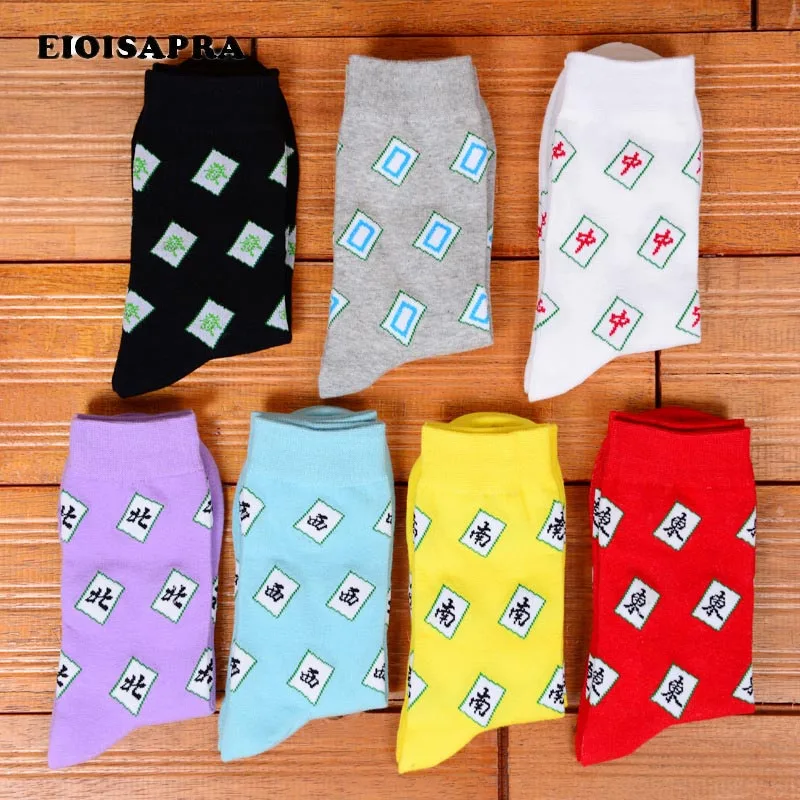 [EIOISAPRA] новый продукт хлопок 200 игл маджонг носки мужские счастливые хип хоп