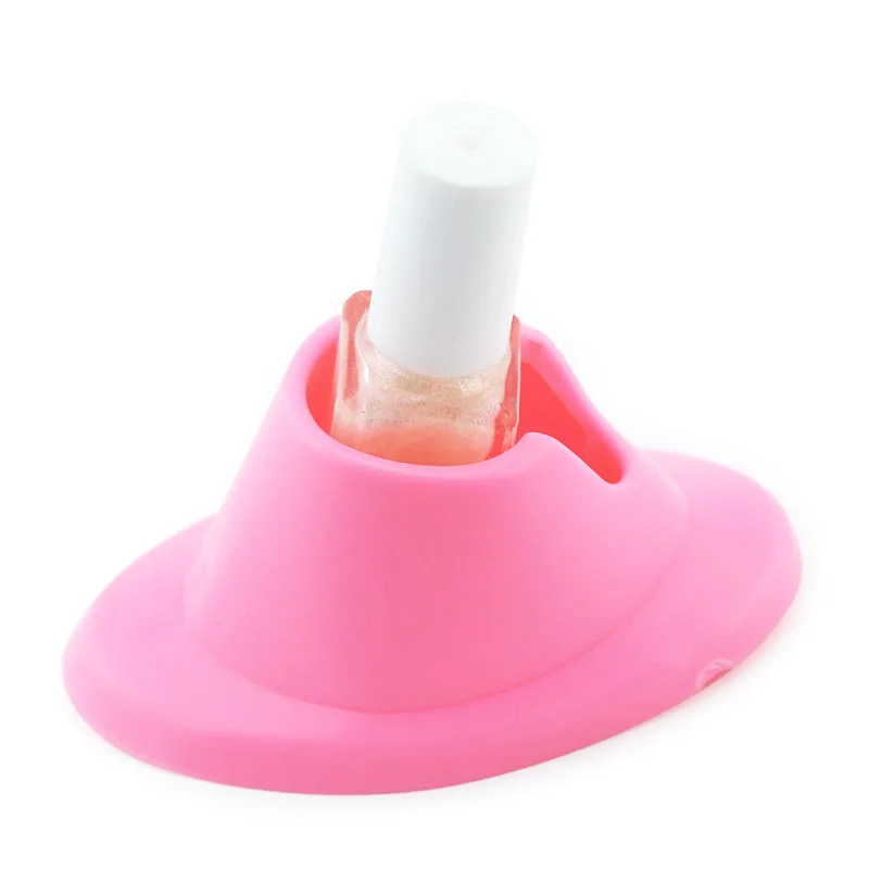 

1pc Pink Nail Polish Bottle Holder Rubber Nail Art Tips Polish Varnish Bottle Display Stand Holder Nail Art Pen Tool Makeup
