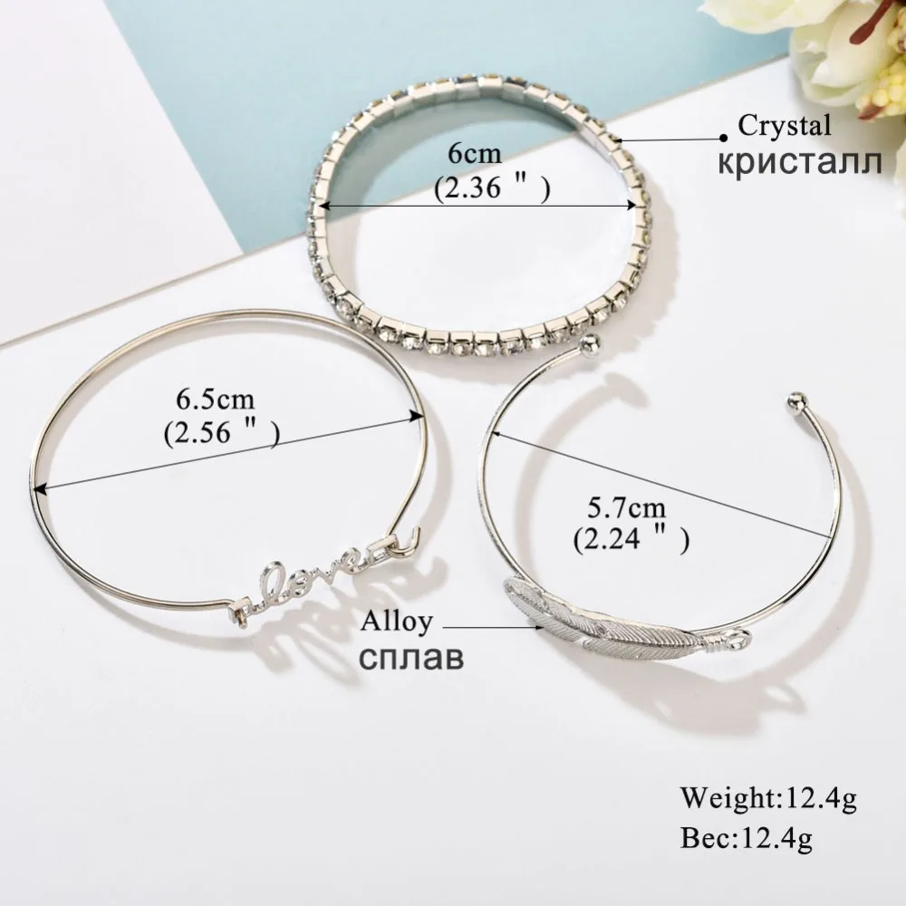 MESTILO новые браслеты с серебряными листьями открытые браслеты-манжеты со стразами