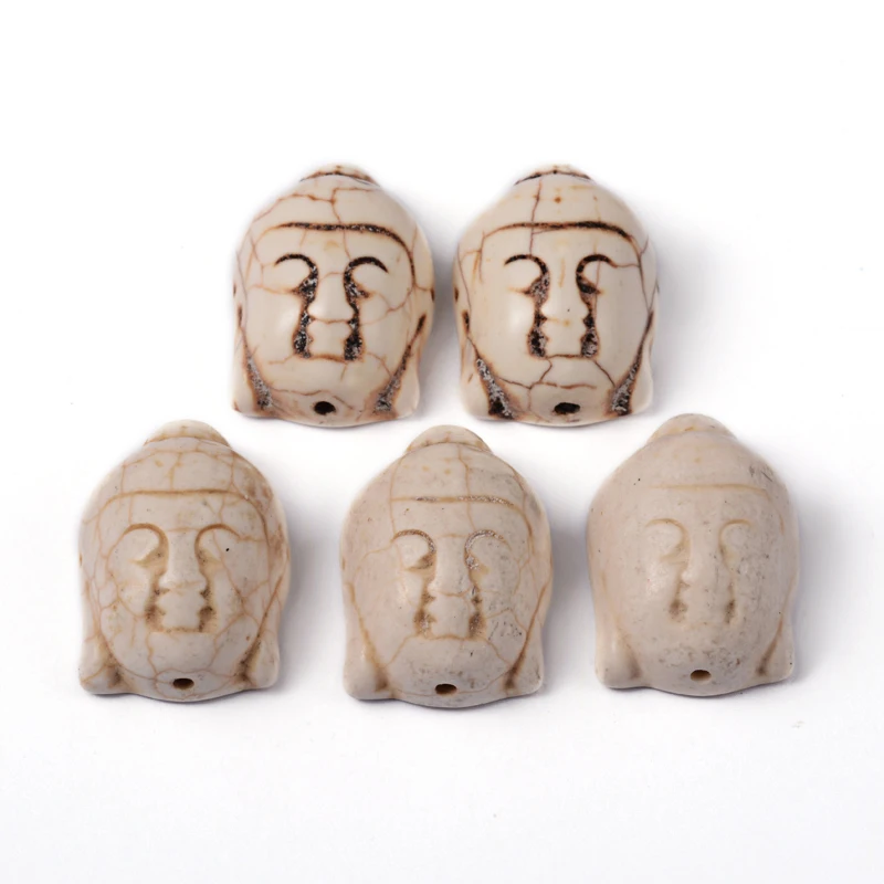 

Synthetic Beads, Dyed, Buddha Head, Beige, 28x20x12mm, Hole: 2.5mm