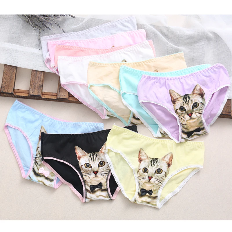 Женские трусы плавки с объемным рисунком кота нижнее белье Новинка|Женские