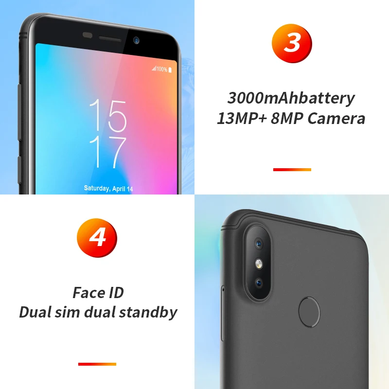 HOMTOM C2 смартфон с 5 дюймовым дисплеем четырёхъядерным процессором 18:9 ОЗУ 2 Гб ПЗУ 16