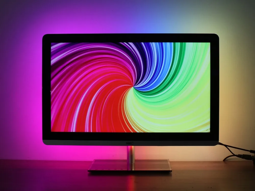WS2812b RGB USB Светодиодная лента светильник 5050 SMD HDTV монитор Настольный ПК экран тыловая подсветка Ambi светильник ws2812 лента 1 м~ 5 м