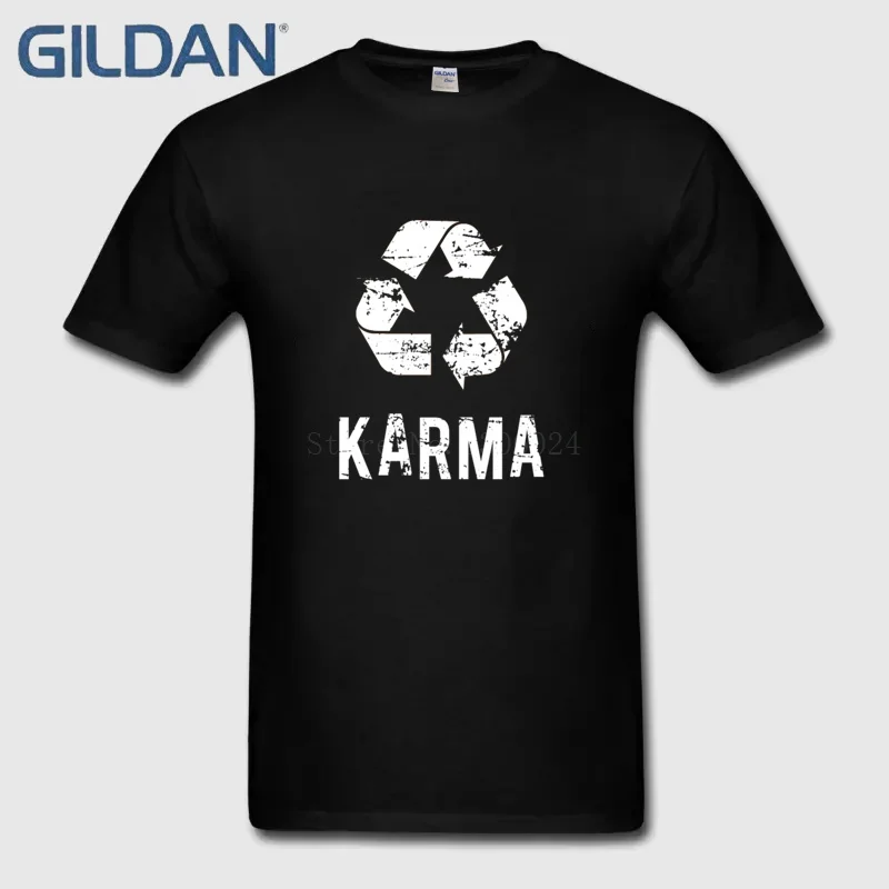 Личность Camisa Karma возвращается стильный серый футболка Для мужчин короткий рукав