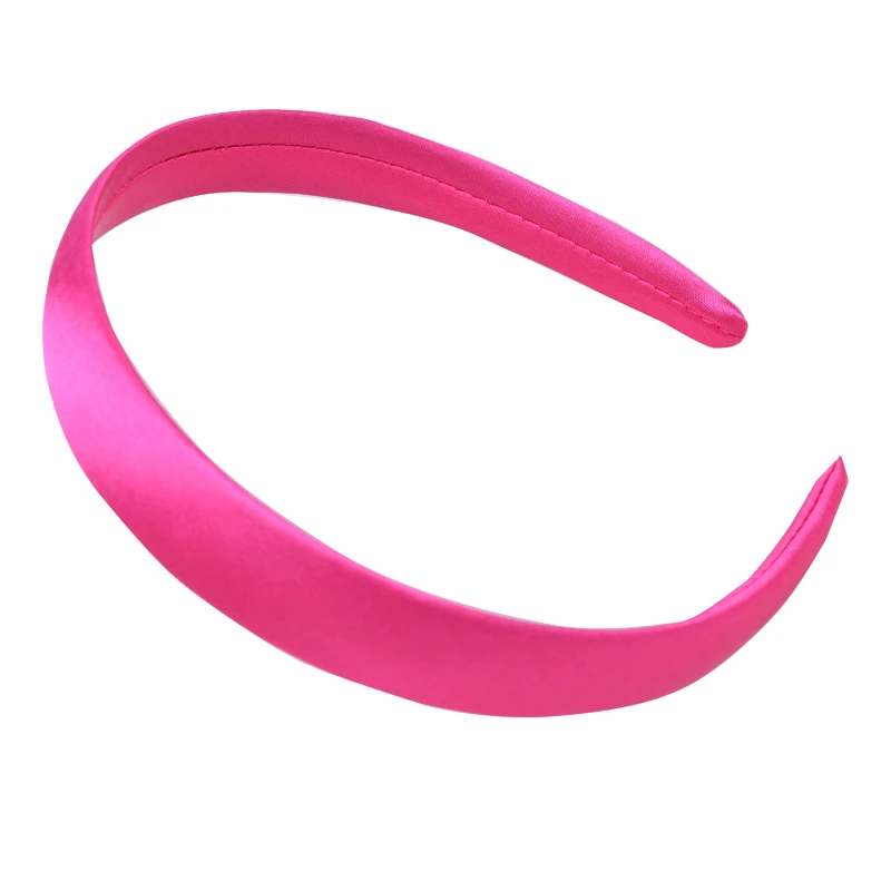 fuchsia 2 см широкая сатиновая повязка на голову для девочек, повязка на голову, аксессуары на голову, детская лента, корона, повязка на голову для женщин, полимерные повязки на голову - Цвет: fuchsia