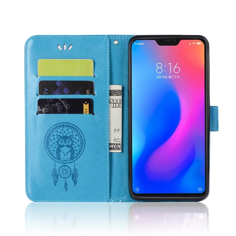 Чехол книжка для Xiaomi Redmi Note 6 Pro кожаный чехол кошелек с отделением карт телефонный