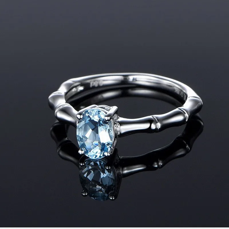 Женское кольцо со стразами Anillo простое серебряное с синими камнями для свадебной