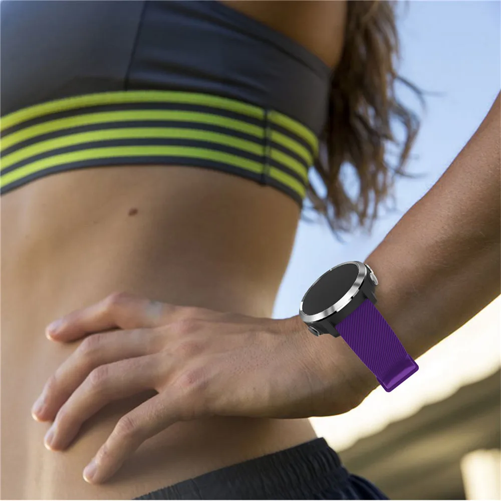 Мягкий саржевый силиконовый ремешок спортивный браслет для Garmin Forerunner 645