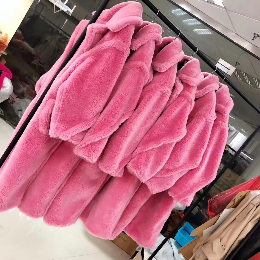 Fur Coat Women Winter Super Warm Wool Outwear Teddy Bear Icon Coat rf0166