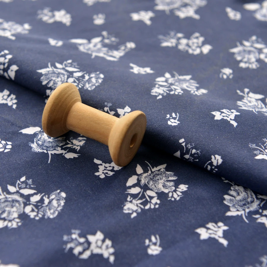 Темно синяя белая пудра стрейчевый хлопок высокой плотности старинное китайское