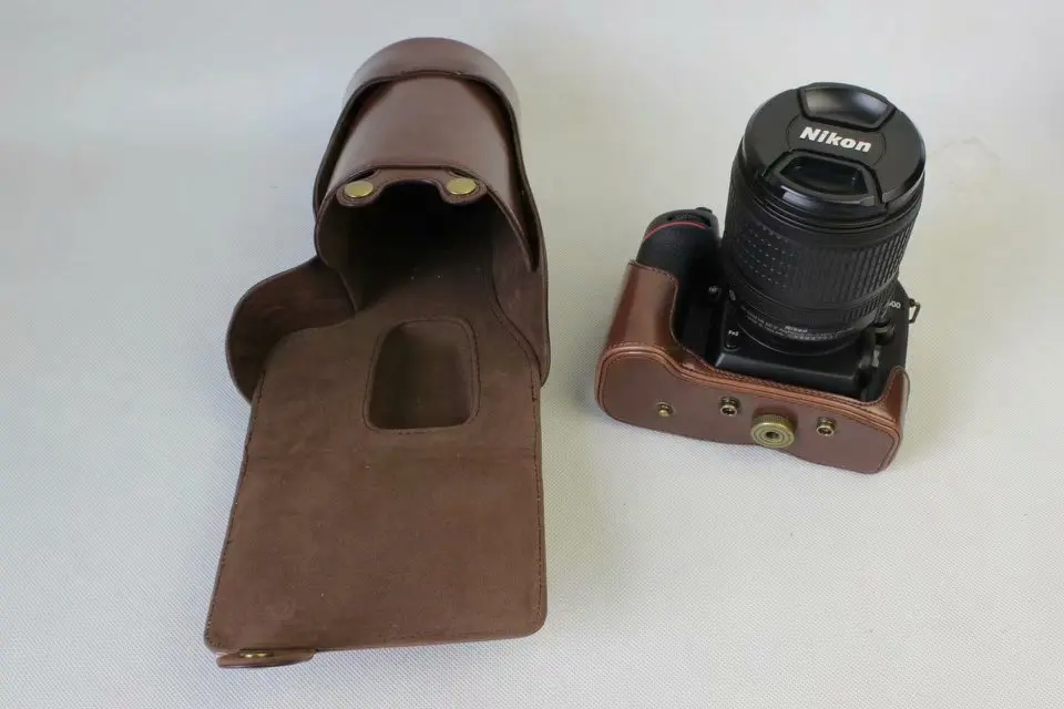 Черный/коричневый/кофе кожаный чехол для цифровой камеры Nikon D7500 18-150 мм объектив с