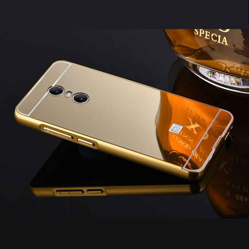 Gold Чехол для Xiaomi mi 8 9 Xiaomi mi 5S Red mi 4X Red mi 5 Plus Note 3 4 5 5A Prime роскошный акриловый чехол для телефона с алюминиевой рамкой mi rror - Цвет: Gold