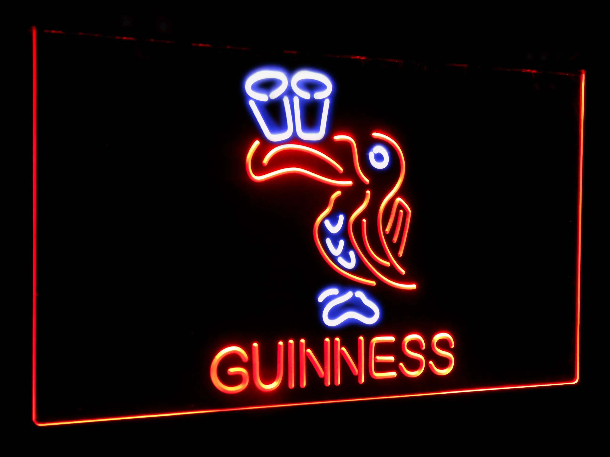 White and Red Прекрасный день пиво Guinness Тукан Бар Декор двойной цвет Led неоновый светильник вывески st6-a2121 - Цвет: White and Red