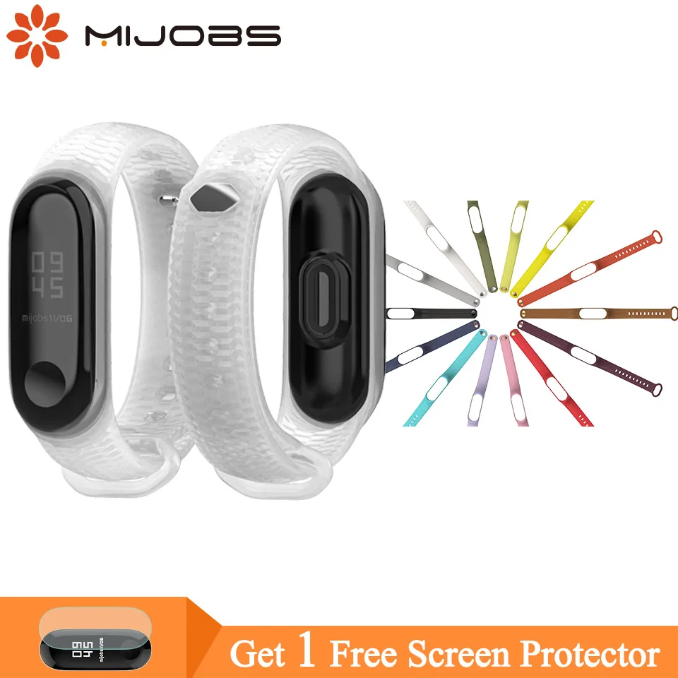 Mi jobs mi Band 4 ремешок на запястье для Xiaomi mi Band 3 4 силиконовый mi band 3 Аксессуары цветной браслет mi Band 3 браслет