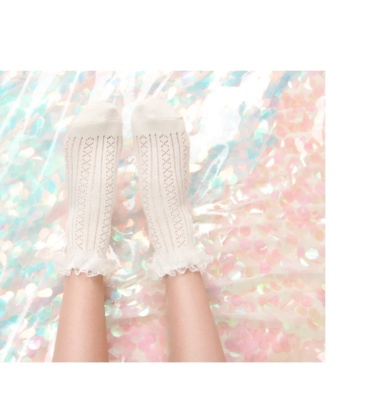 Japanese retro wild small fresh cotton and linen lace socks short hollow breathable students soft sister