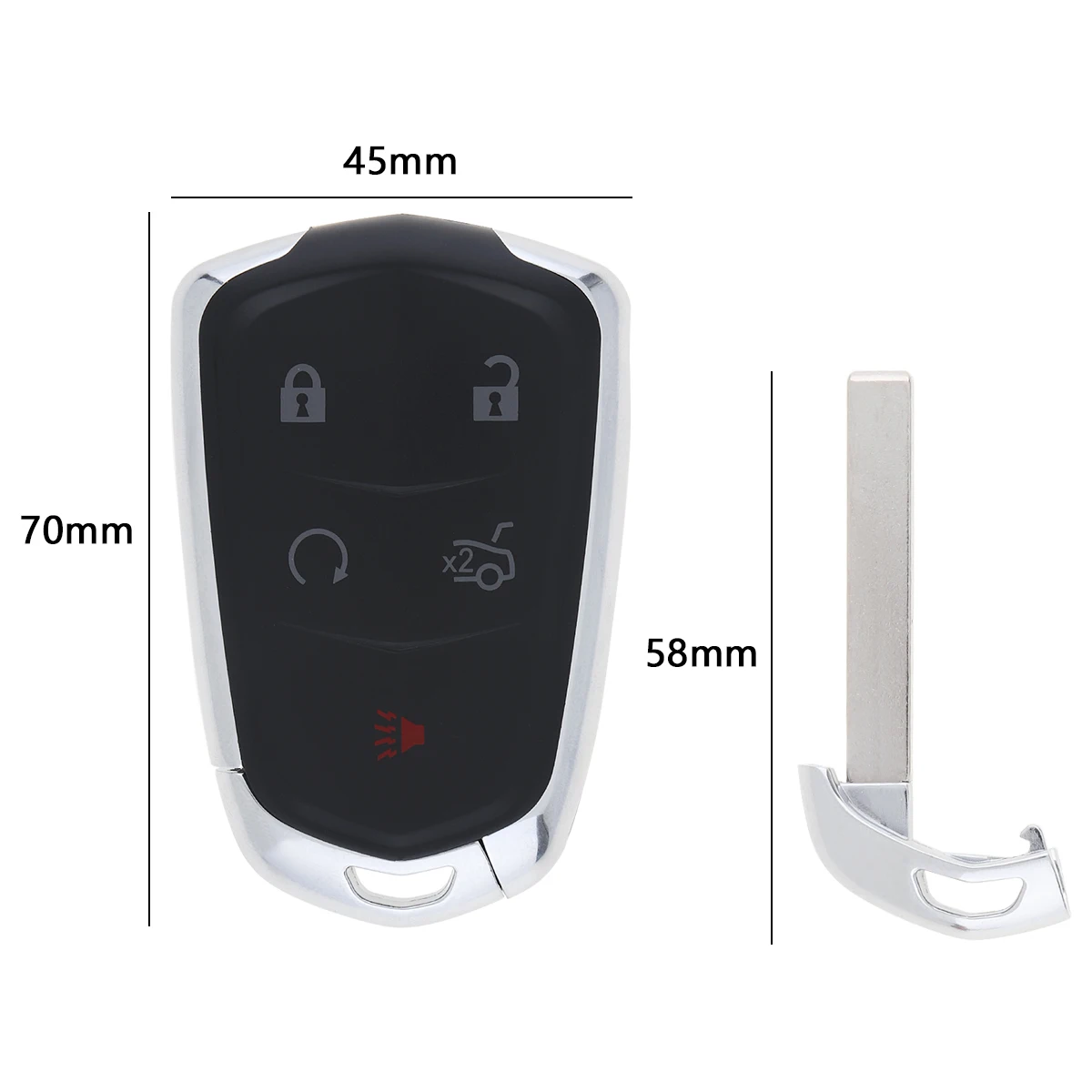 Удобный черный чехол с 5 кнопками без ключа для замены портативного пульта