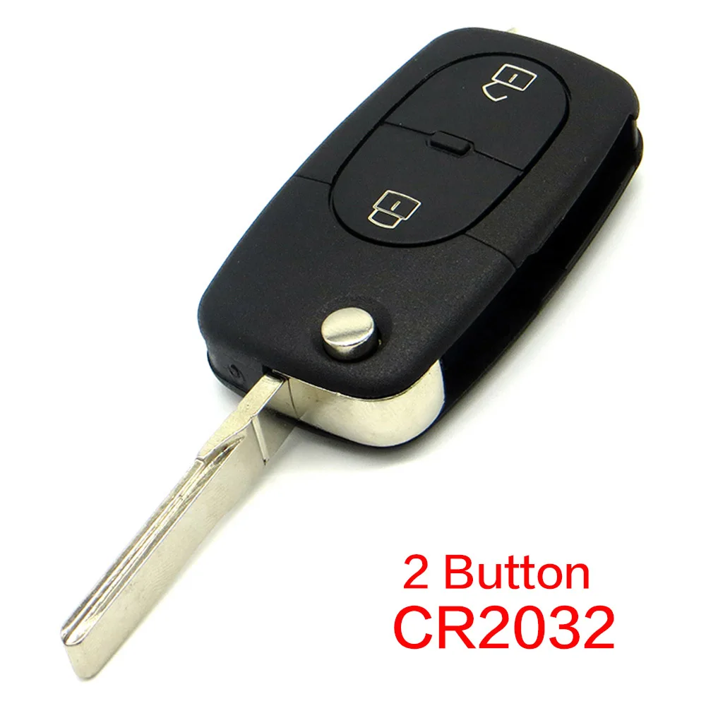 2 Button CR2032 WhatsKey 2 3 кнопки складной ключ дистанционного флип-ключ для автомобиля корпус Fob чехол с CR1616 для Audi A4 A6 A8 TT Quattro RS4 с логотипом - Количество кнопок: 2 Button CR2032