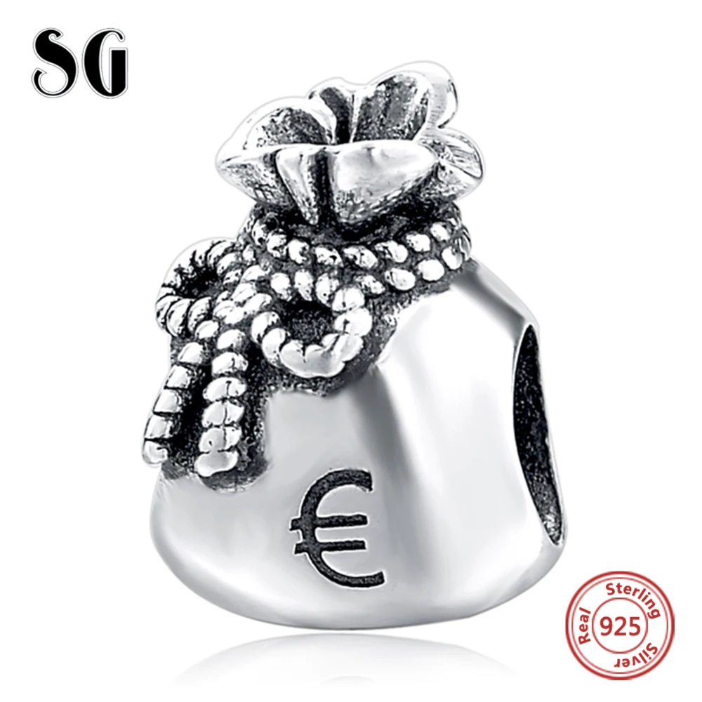 Серебряный Galaxy кошелек с ЕВРО Примечание Бусины для Для женщин подходят Pandora