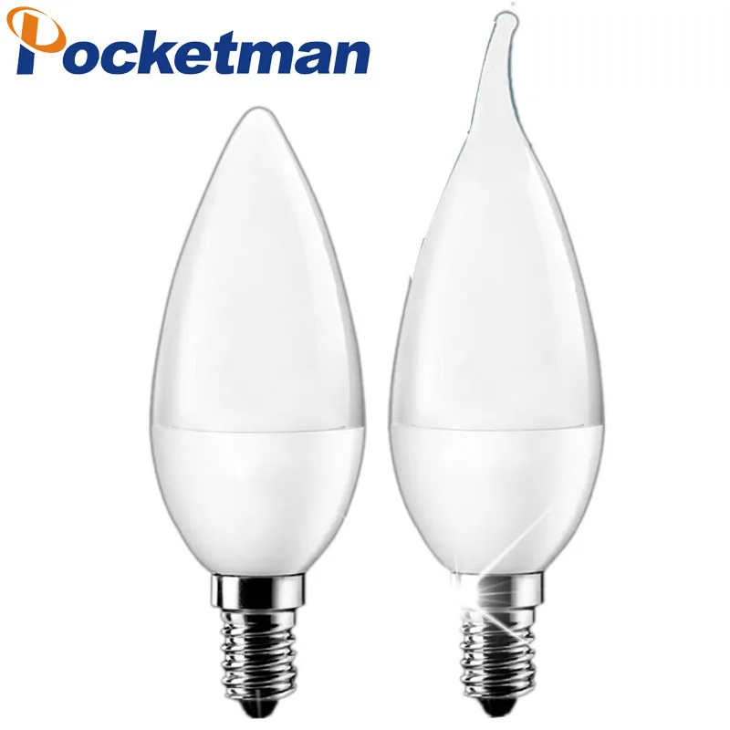 E14 6W светодиодные свечи лампы 2835 Светодиодные SMD Теплый Холодный белый домашний