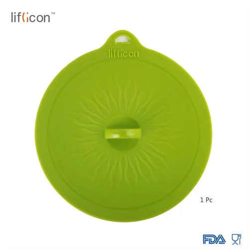 Liflicon 8,46 ''(215 мм) Премиум силиконовые вакуумные крышки на стеклянные банки контейнеры пищевые свежие хранения всасывания Крышка для кастрюль крышки чашки - Цвет: 215mm-Green