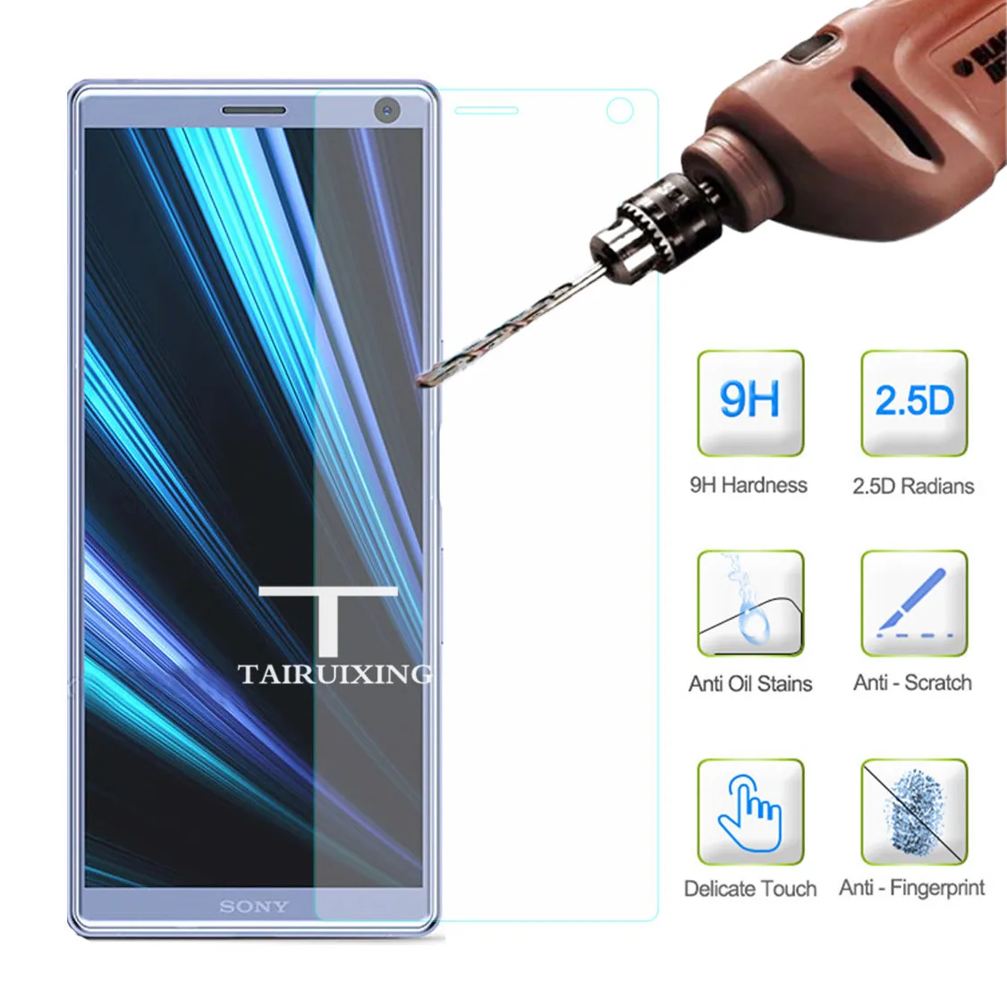 Закаленное стекло 9H для Sony Xperia 10 Plus защита экрана защитная стеклянная пленка