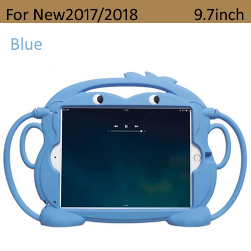 new2017 2018 blue Чехол для iPad air 9,7 силиконовая обезьянка, Детский милый Ударопрочный Мягкий портативный светильник защитный чехол - Цвет: new2017 2018 blue