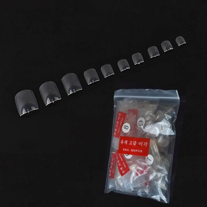 500 искусственные акриловые накладные ногти с полным покрытием для ногтей