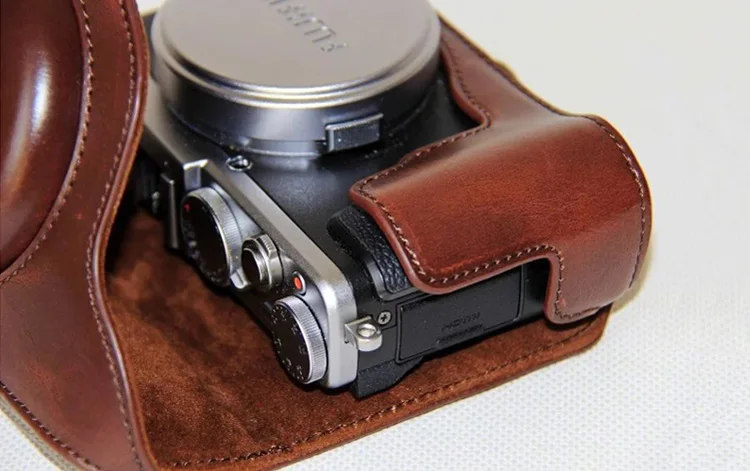 Сумка для цифровой камеры из ПУ кожи съемный чехол Fujifilm X70 с плечевым ремнем|camera
